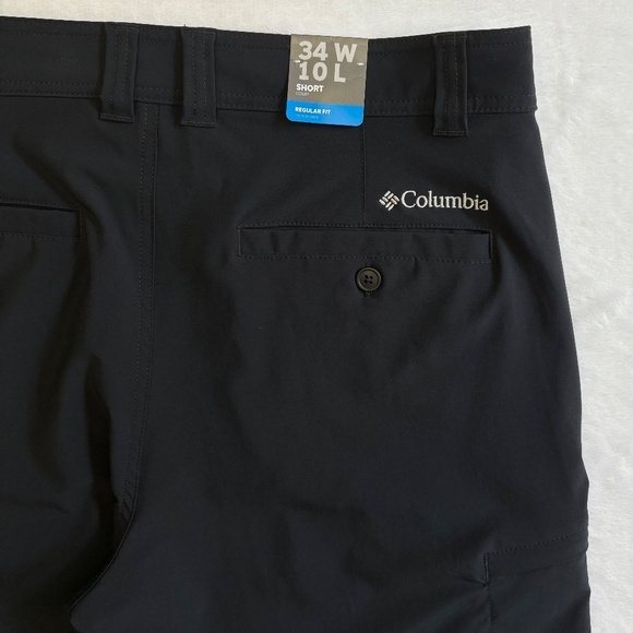 Columbia Men's Tech Shorts, Stretch Fabric, 10 Inch Inseam, Waist 34, Black, NWT - Picture 14 of 16